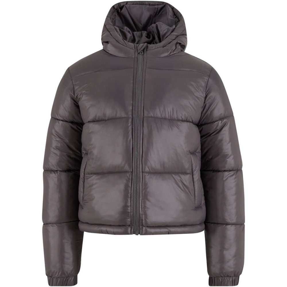 Urban Classics - Shiny Puffer with hood Kids Jacket - Grey